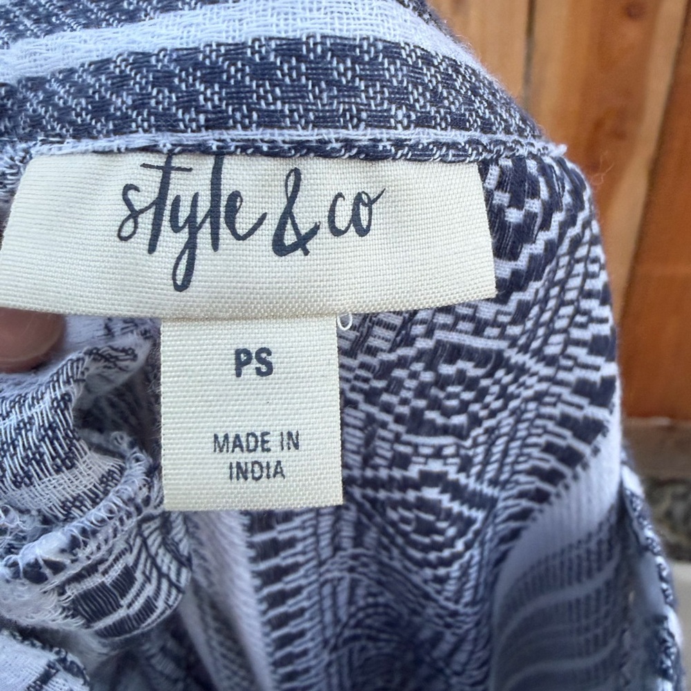 NWT style&Co petite S in Blue and White Patterned Dress - Picture 6 of 10